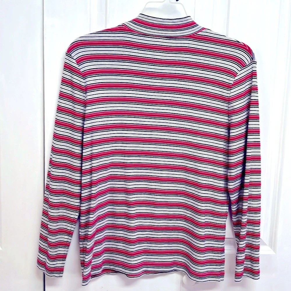 Kim Rodgers Multi Color Long Sleeve Pull Over Turtleneck Sweater Size M
